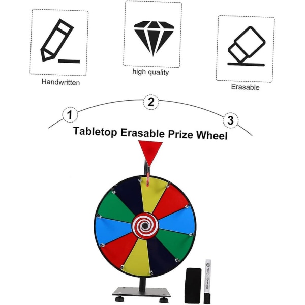 1 set lyckohjul Nummerleksaker Bordsleksaker Prisgenerator Wheel Dry Erase Wheel Redigerbart färgprishjul Rostfritt stål Färgglad Praktisk Pr
