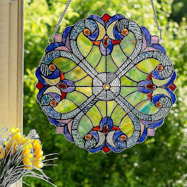 10 Tums Hög Färgad Glas Solfångare Fönsterpanel Blå Gul Röd