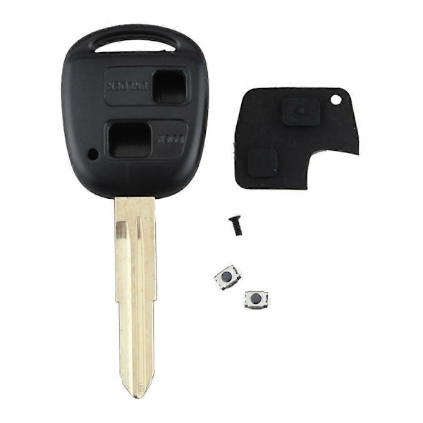 Högkvalitativt bilnyckelreparationskit för Toyota Yaris - 2-knapps fjärrnyckelskal med slitstark gummiplatta, ABS-material - Enkel DIY-byte av mikrobrytare