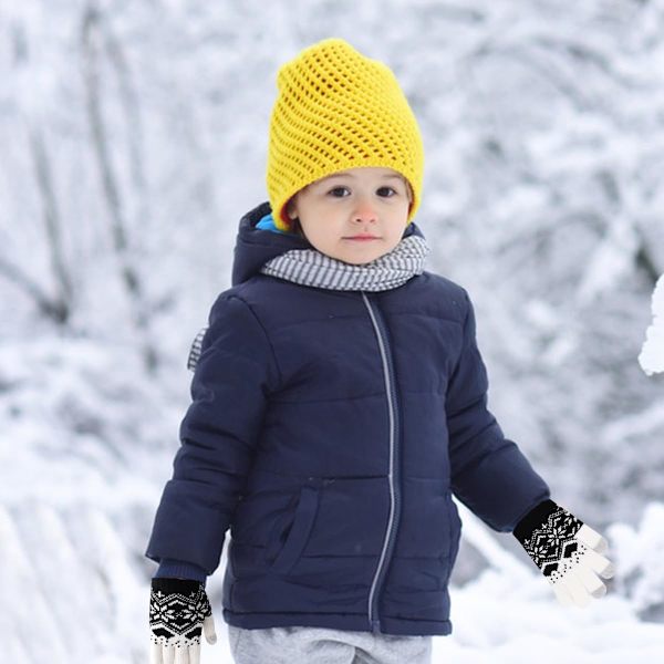 Vinter berøringsskjermhansker Strikkede varme hansker Strikkede varme snøhansker Vintervarme hansker Unisex vintervarme strikkehansker