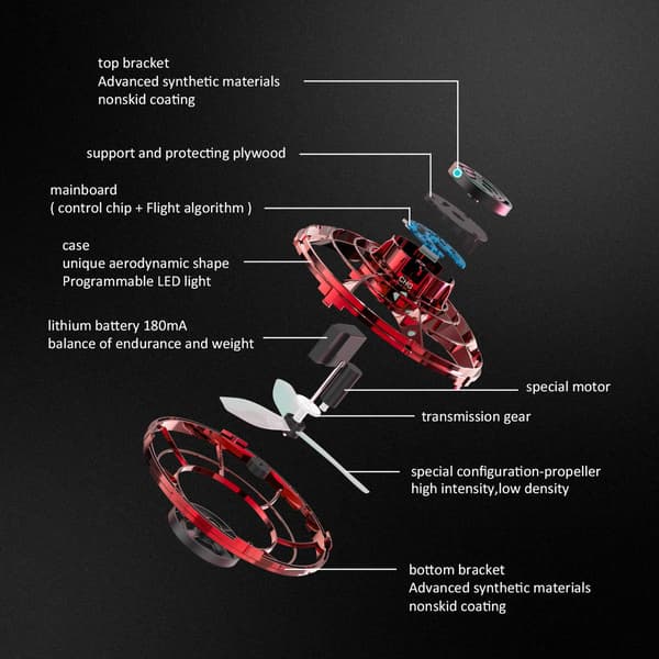 Mini lentävä drone LED-valoilla sisä- ja ulkoleluksi lapsille ja aikuisille[C] red