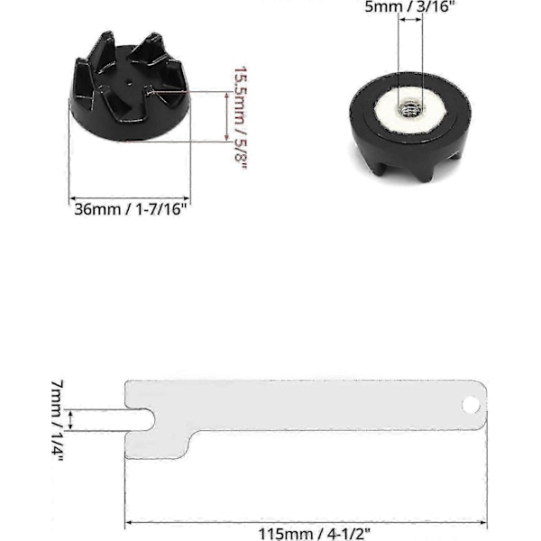 3 stk. Kobling 9704230 Kompatibel med Kitchenaid Ksb52/ksb5/5ksb52/5ksb5, Kitchenaid reservedele med fjernelsesværktøj -Sy (C)