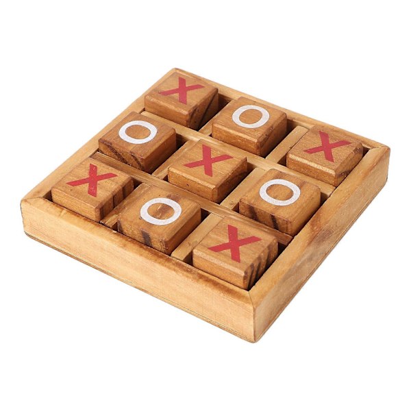 Tic Tac Toe -puupelilautasetti vanhempi-lapsi älykkyys vapaa-ajan pelilelu (C)