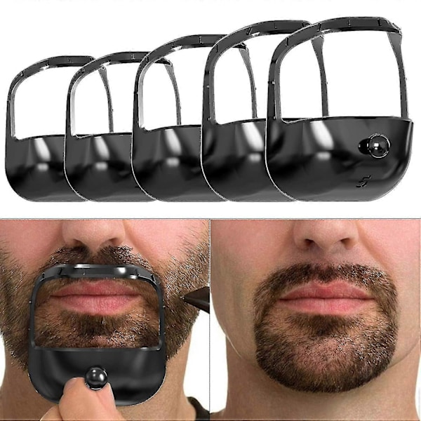 Skægformer Goatee Overlægsbarberingsværktøj Med 5 Forskellige Størrelser Skægformningsstyling Skabelon Til Mænd (C)