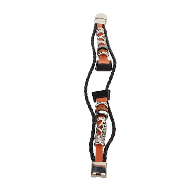 Smartwatch-armband Retro Snygg Bekväm Läder Robust Rostfritt Stål Spänne Ersättningsarmband för Huawei Band 7 Brun[C]