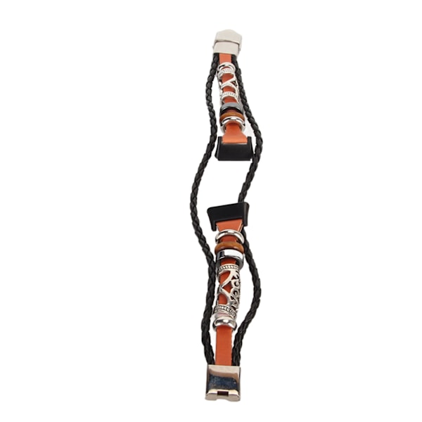 Smartwatch Rem  Retro Stilful Komfortabel Læder Robust Rustfrit Stål Spænde Udskiftningsarmbånd til Huawei Band 7 Brun[C]