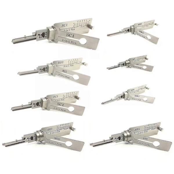 2024 Lishi 2-i-1 verktyg LW4 LW5 TE2 S123 KW1 KW5 SC4 SC1 SS001 SS002 R52 M1/ MS2, 100% Nytt - YuJia