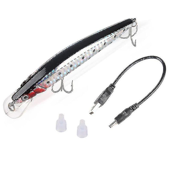Elektrisk Fiskedrag Vibration Swimbait Med LED-Ljus USB Laddningsbart Bete Xxf