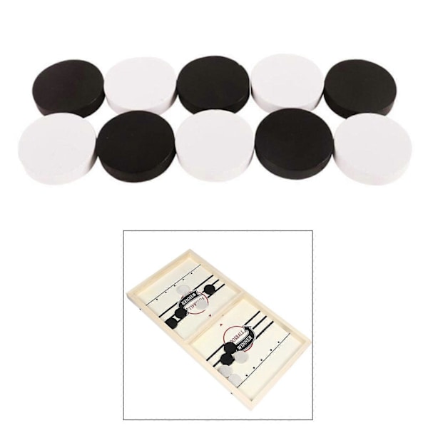 10x Snabbt Sling Puck Spelbrickor Trä Hockey Spelbricka 4x0,9cm (C)