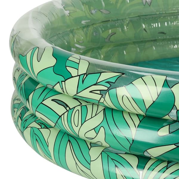 Oppblåsbart barnebasseng 150 cm 3 kammer grønt blad design multifärg multicolor
