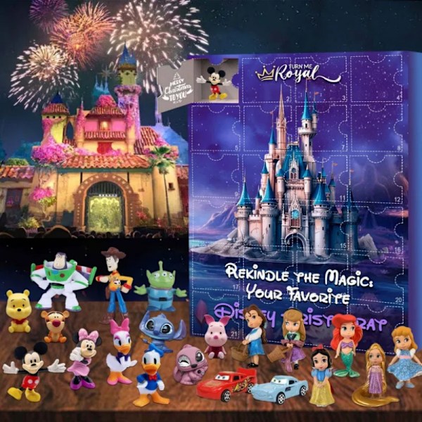 2024 Ny Disney Stitch Adventskalender 24-dagars nedräkning med överraskningsgåvor Glädjefylld överraskning Blind Box (Mickey Mouse Blind Box Typ B)