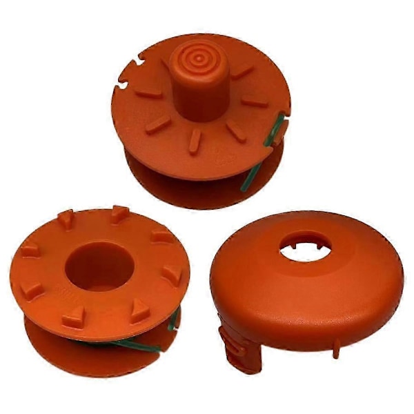 For Gardena Turbotrimmer Smallcut Gressklipper 2 Nylon Trådspole + 1 Spolelokk Sett, 05367-20 05329- (C)