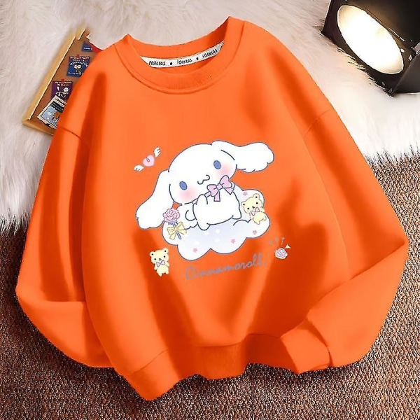 Nye søte Sanrio-barnehodies Kawaii Anime Tegneserie Cinnamoroll Gutter Jenter Bomullsgenser Høst Barn Pullover Gaver 160(145-160cm) black xiaoxiong