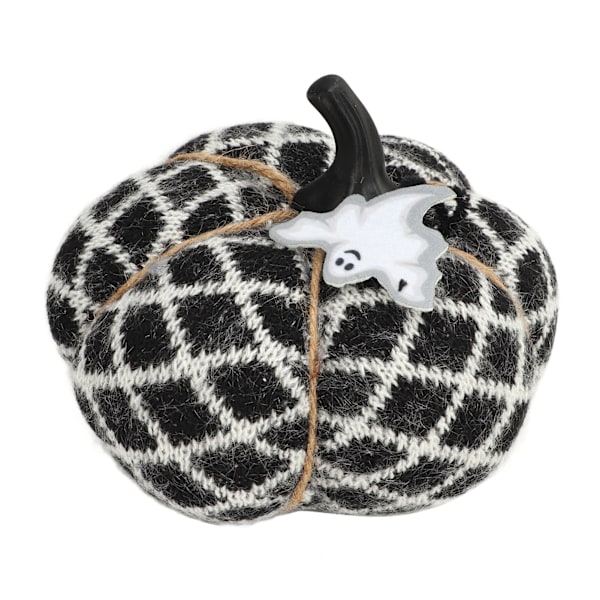 Stof Dekorativ Græskar Eksklusiv Blød Polyester Uld Græskar til Thanksgiving Halloween Fest Sort[C]
