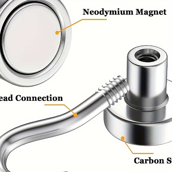 Super Stærke Neodymium Magnetiske Kroge - 100lbs Kapacitet - Ideel Til Organisering af Hjem, Køkken, Kontor & Garage!