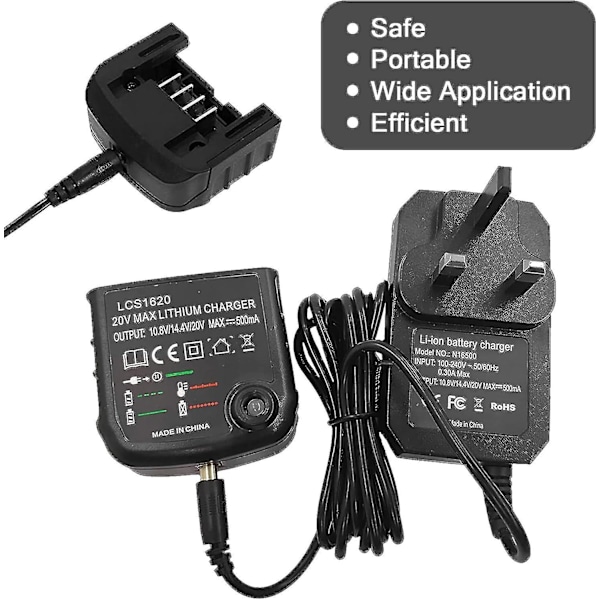 Li-ion Batterilader til Black & Decker 18v Li-ion Batteri Lcs1620 Charger[C]