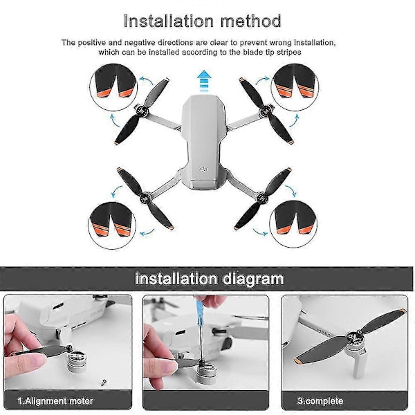 4 Par Propellrar för Dji Mini 2 Drönartillbehörssats