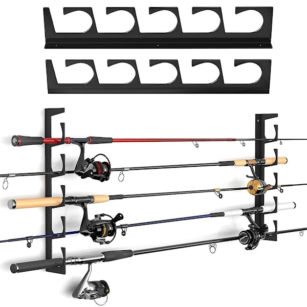 Veggmontert Fiske Stang Holder Horisontal Støtte Stativ Tak Oppbevaring Stativ for Fiske Stang Oppbevaring