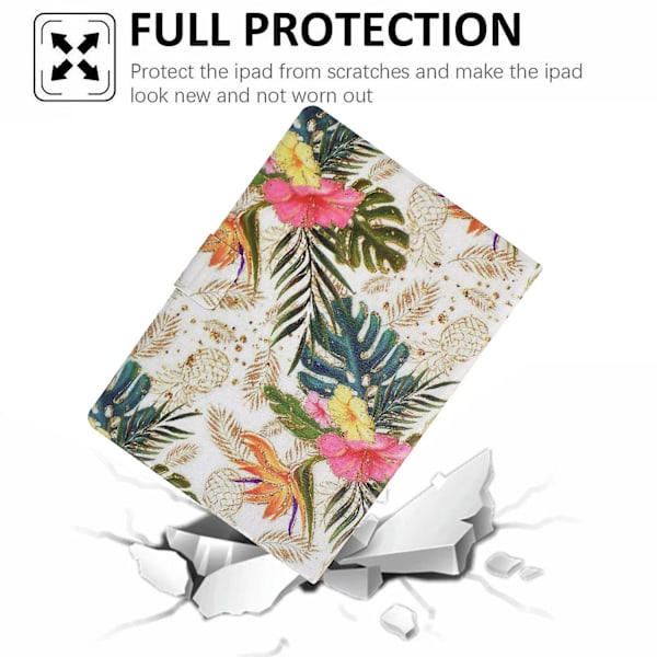 Etui til iPad Pro 11 (2018) / (2020) / iPad Air 11 (2024) / Air (2020) / (2022) PU Læder Mønster F Multicolor Golden Pineapple