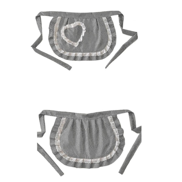Retro Förkläden Midje Förkläde Midje Förkläde För Flickor  Smal Kostym  Vit Bomull  Halv Förkläde  Fest Hot[C] White-White