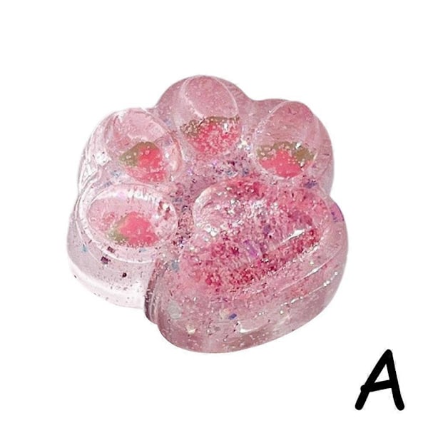 Kawaii Kattepote Sticky Squeeze Leke Myk Realistisk Gele Glitter Katteklo Leke