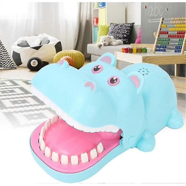 Hippo Tänder Leksaker Spel kompatibelt Barn Klassiskt Bitande Finger Tandläkarspel Roligt Brädspel kompatibelt 4 5 6 7 8 År Gamla Pojkar Flickor Vuxna (C)