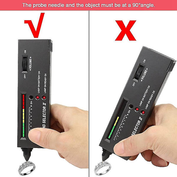 Diamanttester Pen, professionel Diamantdetektor med 60x Mini LED Forstørrelsesglas, Diamanttestpen til Begyndere og Eksperter