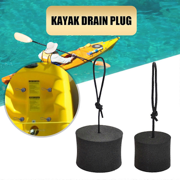 4-pack Universal Hög Elasticitet EVA Kajak Länshål Proppar Set, Kanoter Dräneringshål Propp med Dragsko L (C) S