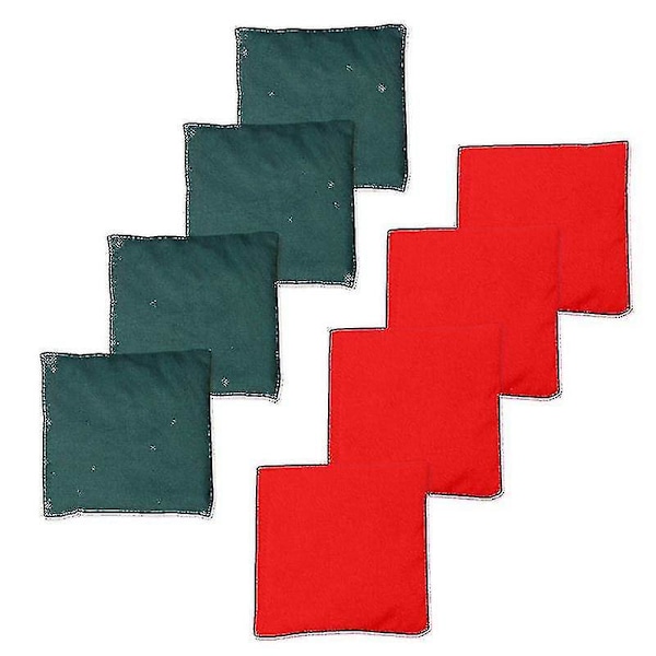 8 st Väderbeständiga Cornhole Bean Bags Set - 4* Röda Sandsäckar 4* Gröna Sandsäckar (C)