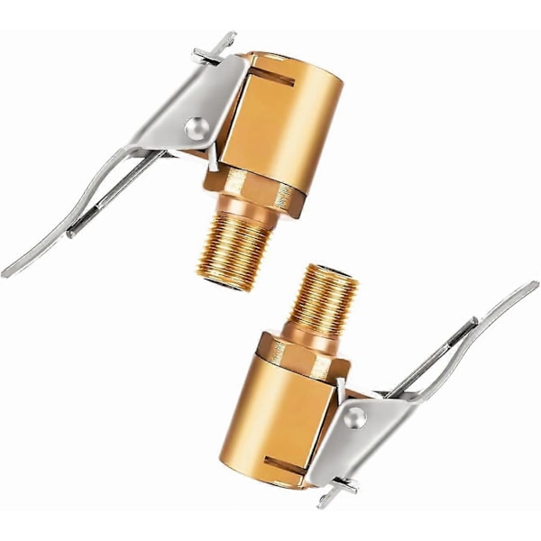 2-delad bil däckventil adapter, 8 mm mässingsspets pump uppblåsningsventil klämma anslutningsadapter