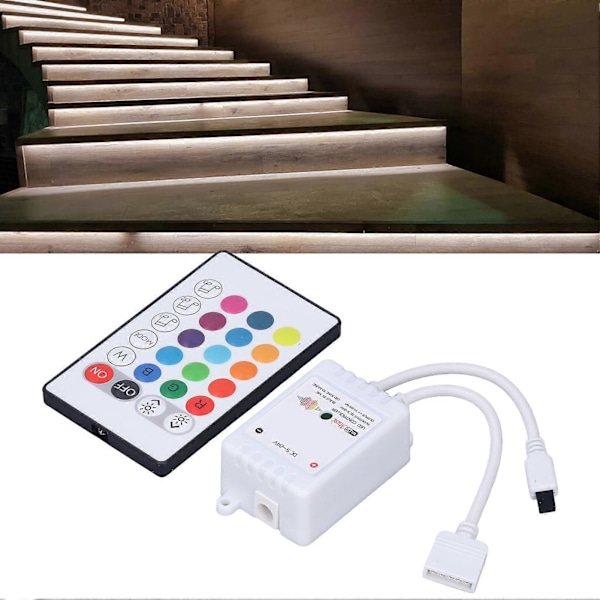 24 Taster Smart LED Fjernbetjening RGB Trådløs Controller 16 Farver 4 Lysmønstre DC 5v24v Til Tuya4 Vej