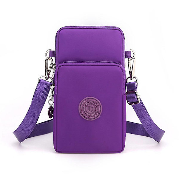 19cm Telefonposer til Kvinder Mænd Crossbody, Mobiltelefonpung Med Hovedtelefonhul, Lille Skuldertaske Møntpung Pengepung Gaver Light Purple