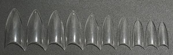 Stiletto Tips för Naglar 500 (10-pack) Transparent transparent