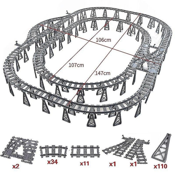 Stadståg Flexibla spår gaffelformade raka böjda skenor Växla byggstenar Tegelstenar Högteknologiska kreativa leksaker för barn|klossar| XGDTC36