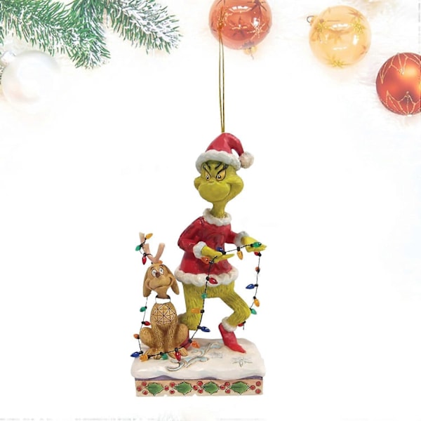 Grinch Julgranshänge, Grinch Juldekorationer, Julhänge Dekoration, Roliga Gröna Hartshängen för Hemmet, Julkalas