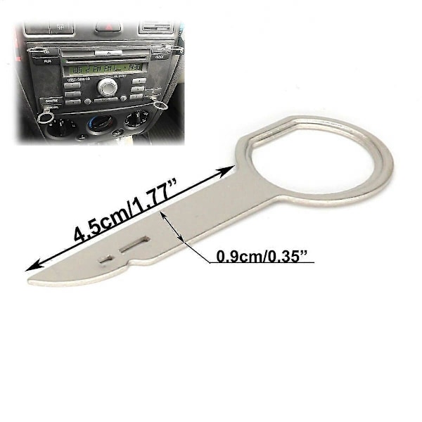 2 Par Radio CD Stereo Fjerning Nøkkel Uttakspinn Ekstraktor For Ford Focus Mondeo C-Max Fiesta Transit Biluttrekking Installasjonsverktøy