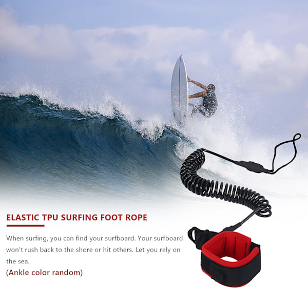 10.6Ft Ankelrem Surfing Coiled Stand Up Paddle Board Sort TPU Paddle Board Fodbentov Surfbo