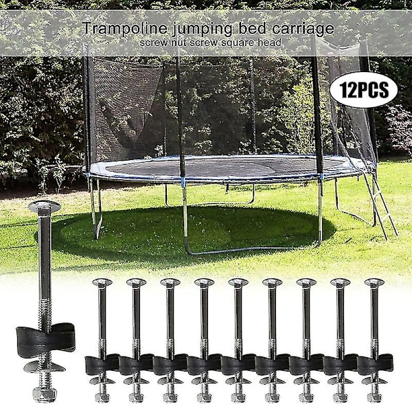 12 stk Svarte Trampoline Innhegningspol Gap-avstandsholdere Metall Trampoline Del for å Feste Trampolinen