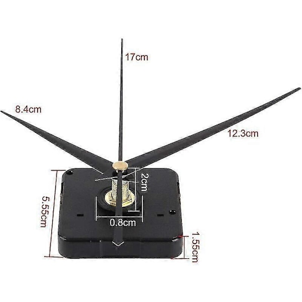 Quartz urverk 3-visare Super Tyst Svart I6(FCC)