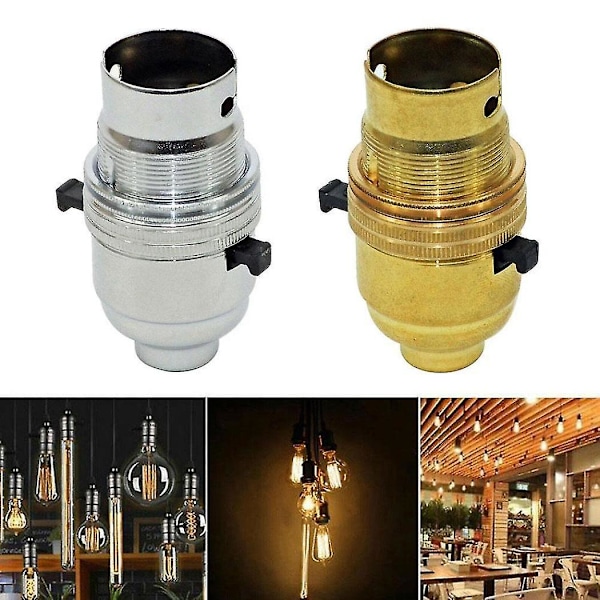Mässing Kopplingsbar Lamp Ljuskontakt B22 Bajonettfattning I2q5  (C)