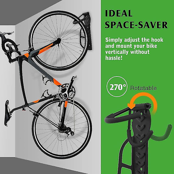Cykelhållare Väggmonterad Hängare Hängkrok för Hemförvaring (C)