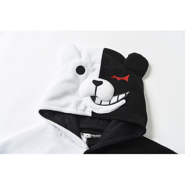 Monokuma Kigurumis Pyjamas Voksen Onesie Bjørn Jumpsuit Sort Hvid Dyre Pyjamas Kvinder Halloween Party Dragt Overal L(height 165-173cm)