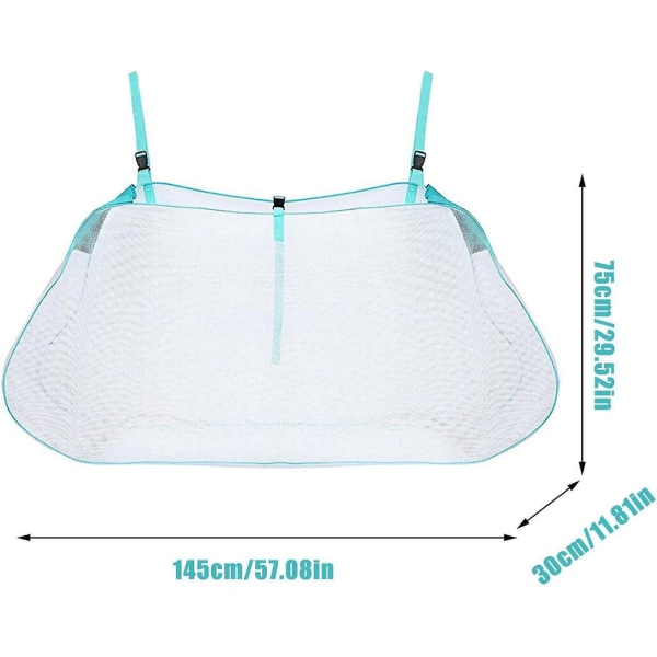 Pool Float Net Opbevaringspose, pladsbesparende Swimmingpool Hængende Opbevaringspose, foldbar Mesh Pool Organizer, Hængende Pool Opbevaringspose, Til Baghave Opbevaring 145x75x30cm Blue