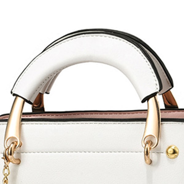 Dam Handväska Tote Bag Söt Axelväska Plånbok Topphandtag Satchel med Justerbar Rem för Flickor Vit 25x19x10cm/9.84x7.48x3.94in[C]