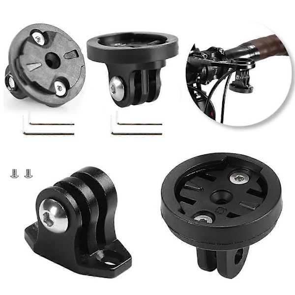 Cykeldatorhållare Bas Cykel Kamerafäste Hållare Adapter Aluminiumlegering Cykel Kameralampa Fäste för Garmin Gopro I6(FCC)