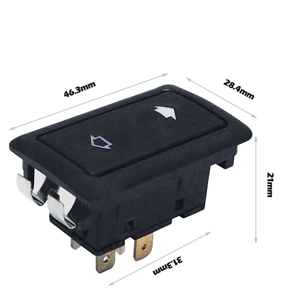 Universal 6-stifts 12-24V Bil Elektrisk Fönsterströmbrytare Knapp Automatisk Strömstyrning