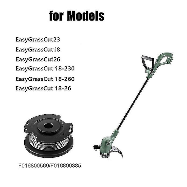 6-pak F016800569 Snelletrådsspole og -tråd for Bosch EasyGrassCut 23, 26, 18, 18-230, 18-260, 18-26 Erstatning[ALJ]