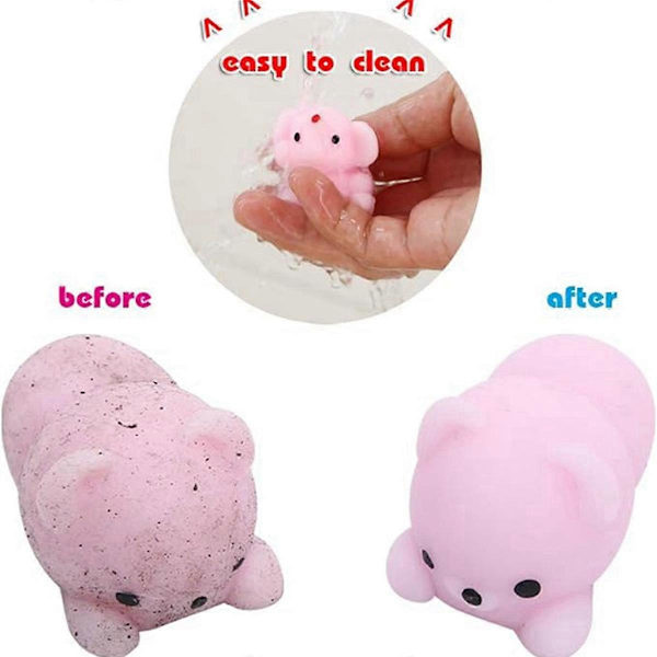 Squishy Leksak 24 st, Mochi Leksak Stressavlastande Ångestleksaker, Påskkorgsprylar med Förvaringslåda