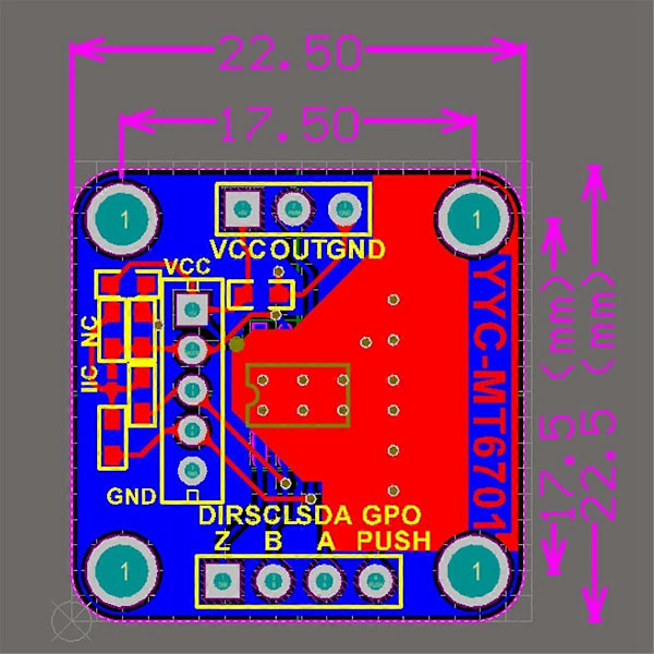 Magnetisk Encoder MT6701 Magnetisk Induktionsvinkelmätningssensormodul 14bit Hög Precision Burk Blue