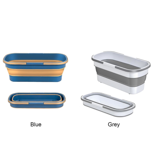 Stor Platt Mopprengöringshink, Stor Platt Mopp Golvmopp Stor Vikbar Bärbar Mopphink[C] Grey
